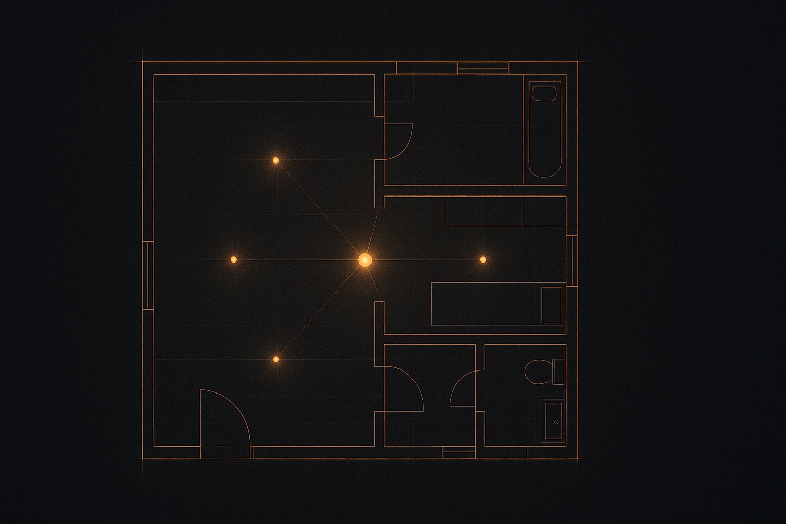 The blueprint — the room's architecture drawn out